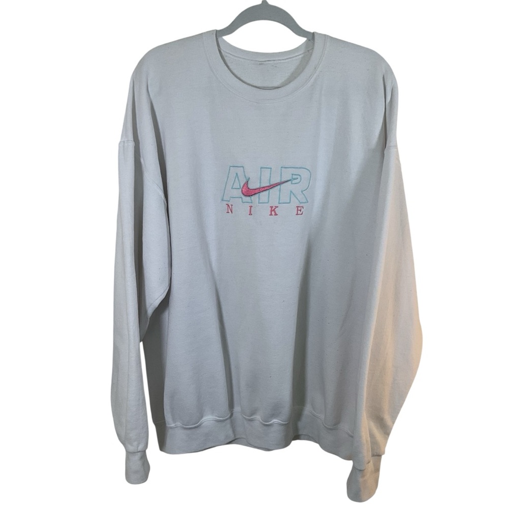 Nike Air White Long Sleeve Sweatshirt.  Size See Measurements.
